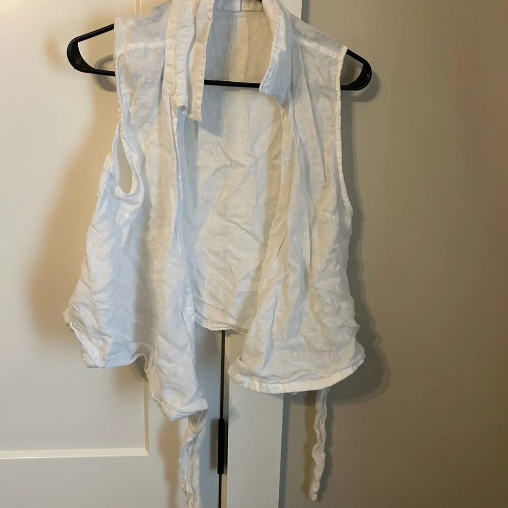 Cynthia Rowley Cream Linen Top - Picture 3 of 5